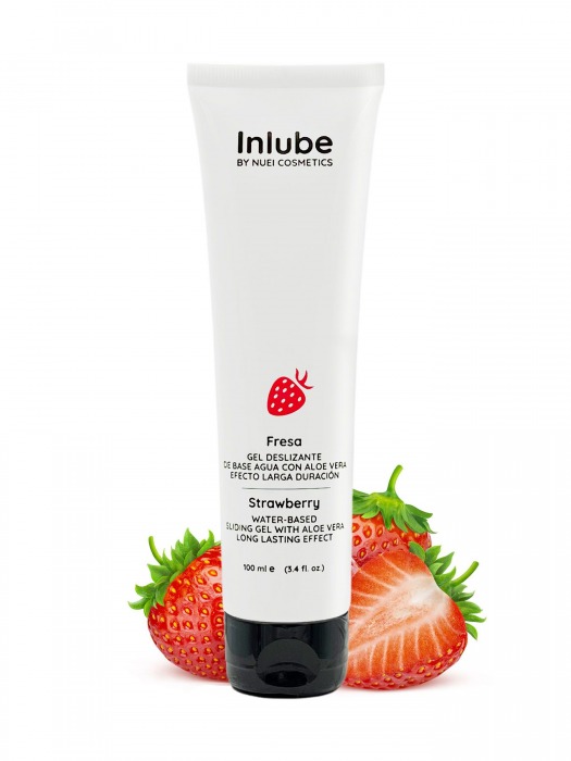 Лубрикант на водной основе Nuei Inlube с алоэ вера и ароматом клубники - 100 мл. - Nuei cosmetics - купить с доставкой в Сургуте