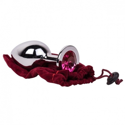 Большой стальной плаг с розовым кристаллом Pink Bubble Gum - 9,5 см. - Erotic Fantasy - купить с доставкой в Сургуте
