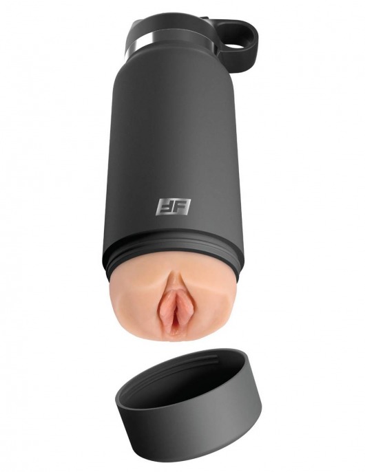 Серый мастурбатор в виде бутылки F*ck Flask - Pipedream - в Сургуте купить с доставкой