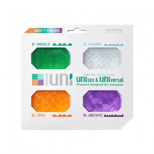 Набор из 4 мастурбаторов-стимуляторов Tenga Uni Variety Pack - Tenga - в Сургуте купить с доставкой
