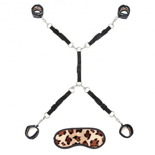 Леопардовая фиксация на матрас для рук и ног Classic Bedspreader - Lux Fetish - купить с доставкой в Сургуте