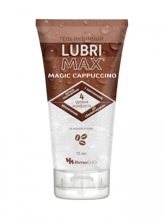 Интимный гель-смазка на водной основе Lubrimax Magic Cappuccino - 75 мл. - ИнтелБИО - купить с доставкой в Сургуте