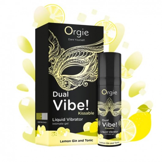 Съедобный жидкий вибратор Dual Vibe! со вкусом лимонного джина с тоником - 15 мл. - ORGIE - купить с доставкой в Сургуте