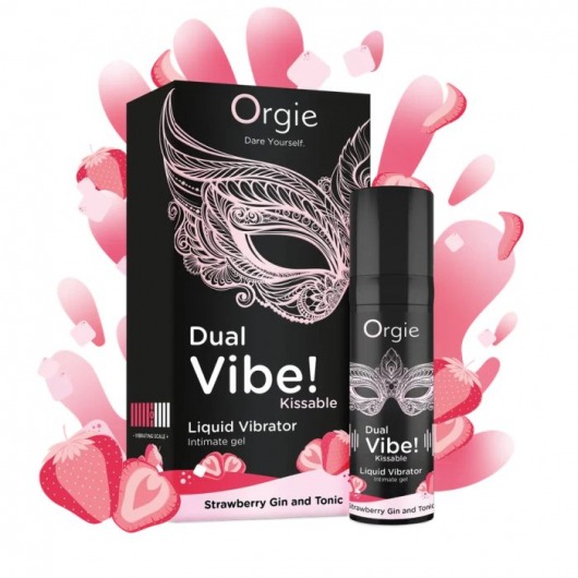 Съедобный жидкий вибратор Dual Vibe! со вкусом клубничного джина с тоником - 15 мл. - ORGIE - купить с доставкой в Сургуте