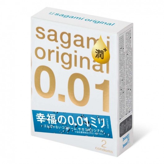 Увлажнённые презервативы Sagami Original 0.01 Extra Lub - 2 шт. - Sagami - купить с доставкой в Сургуте