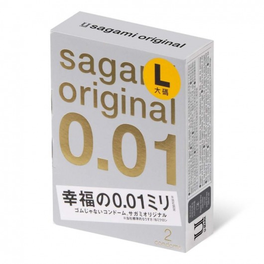 Презервативы Sagami Original 0.01 L-size увеличенного размера - 2 шт. - Sagami - купить с доставкой в Сургуте