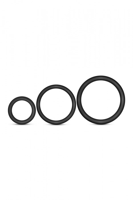 Набор из 3 черных эрекционных колец Cock Ring Set - Blush Novelties - в Сургуте купить с доставкой