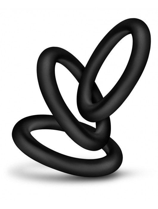 Набор из 3 черных эрекционных колец Black Small Penis Rings - Blush Novelties - в Сургуте купить с доставкой