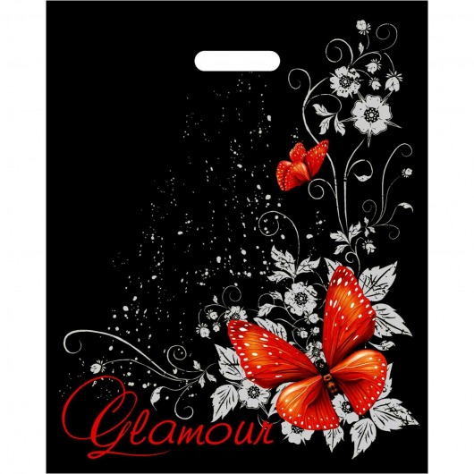Черный пакет Glamour с вырубной ручкой (38х47 см) - Сима-Ленд - купить с доставкой в Сургуте