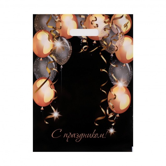 Пакет с вырубной ручкой и принтом в виде шариков (30х40 см) - Сима-Ленд - купить с доставкой в Сургуте