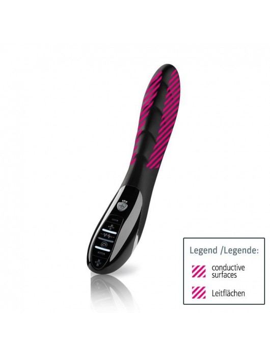 Вибратор с электростимуляцией Sizzling Simon Black Edition - 27 см. - MyStim - купить с доставкой в Сургуте