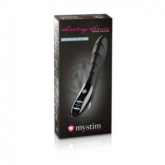 Вибратор с электростимуляцией Sizzling Simon Black Edition - 27 см. - MyStim - купить с доставкой в Сургуте
