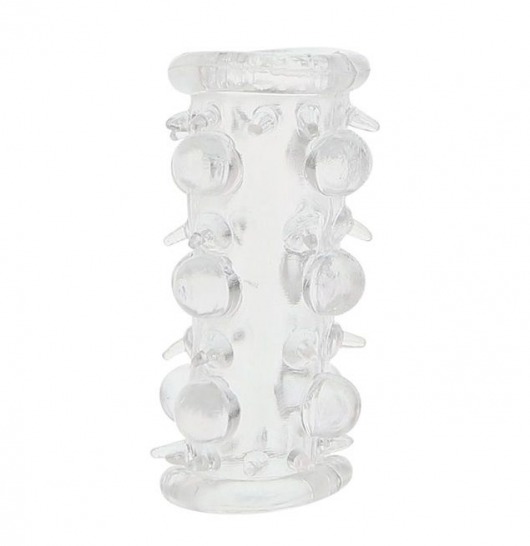 Прозрачная насадка на пенис с шипами и бугорками JELLY JOY LUST CLUSTER CLEAR - Dream Toys - в Сургуте купить с доставкой