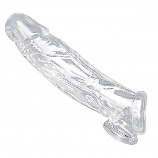 Прозрачная насадка для увеличения члена Realistic Clear Penis Enhancer and Ball Stretcher - 20,3 см. - XR Brands - в Сургуте купить с доставкой