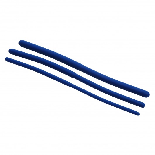 Набор из 3 синих силиконовых уретральных расширителей Invasion Silicone Urethral Sound Trainer Set - XR Brands - купить с доставкой в Сургуте