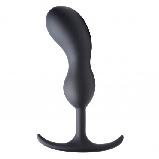 Черный массажер простаты с утяжелителями Premium Silicone Weighted Prostate Plug Large - 18,8 см. - XR Brands - в Сургуте купить с доставкой