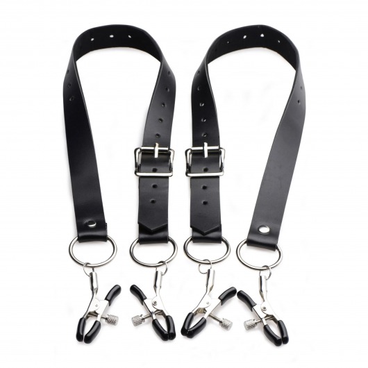 Ремни с зажимами для половых губ Spread Labia Spreader Straps with Clamps - XR Brands - купить с доставкой в Сургуте