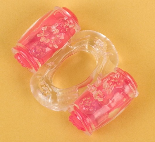 Прозрачное виброкольцо с двумя вибропульками - Toyfa Basic - в Сургуте купить с доставкой