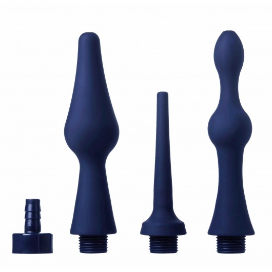 Набор из 3 универсальных насадок для анального душа Universal 3 Piece Silicone Enema Attachment Set - XR Brands - купить с доставкой в Сургуте
