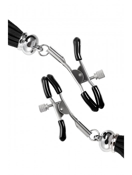 Зажимы на соски «Прищепки» с черными кисточками из замши - Pecado - купить с доставкой в Сургуте