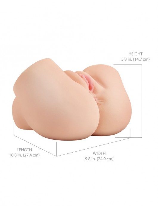 Телесный мастурбатор-полуторс с вибрацией и эффектом всасывания Back That Ass Up - Pipedream - в Сургуте купить с доставкой