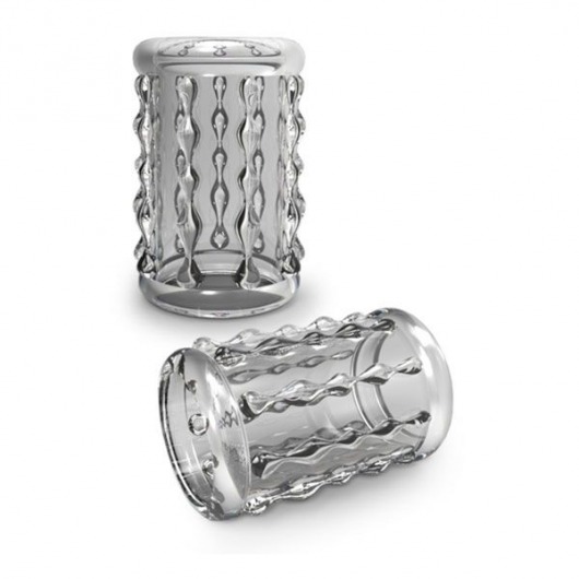 Прозрачная насадка с бороздками STAY HARD COCK SLEEVE 04 CLEAR - Blush Novelties - в Сургуте купить с доставкой