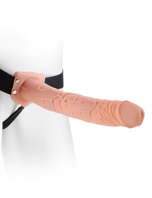 Фаллопротез телесного цвета Hollow Strap-On - 29 см. - Pipedream - купить с доставкой в Сургуте