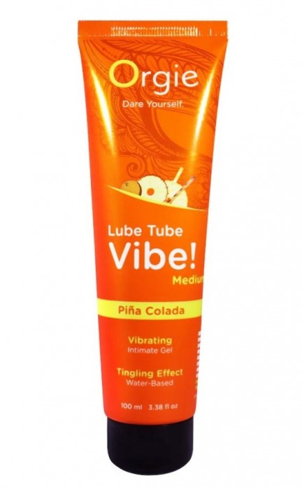 Гель с эффектом вибрации Lube Tube Vibe Medium Pina Colada - 100 мл. - ORGIE - купить с доставкой в Сургуте