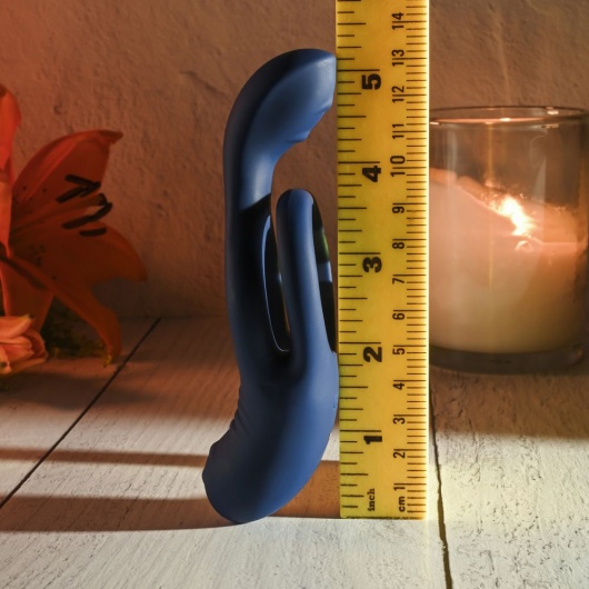 Синее эрекционное виброкольцо с двойным подхватом мошонки Ring Around The Rosy - Zero Tolerance - в Сургуте купить с доставкой