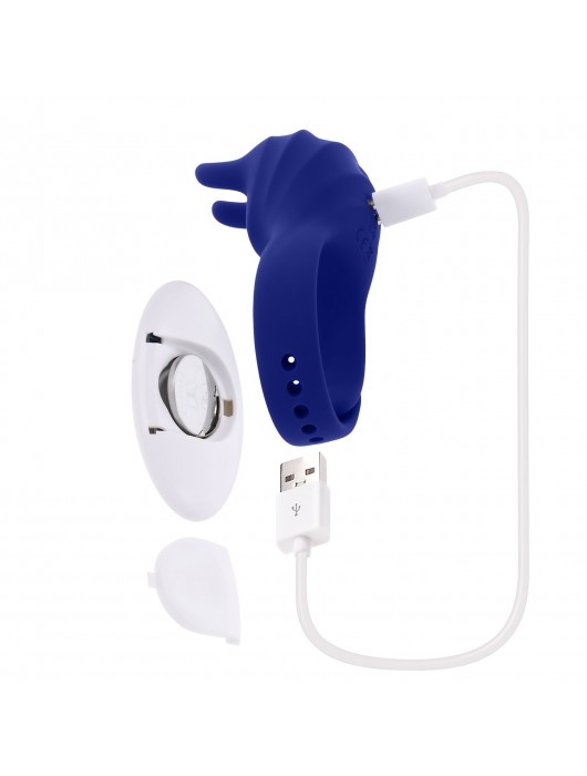 Синее эрекционное виброкольцо с клиторальной подушечкой и пультом ДУ Adjustable Fun Ring - Zero Tolerance - в Сургуте купить с доставкой