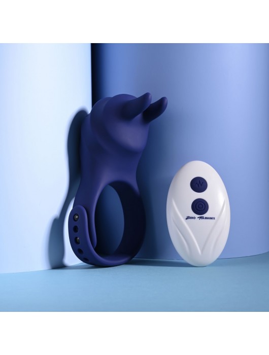 Синее эрекционное виброкольцо с клиторальной подушечкой и пультом ДУ Adjustable Fun Ring - Zero Tolerance - в Сургуте купить с доставкой