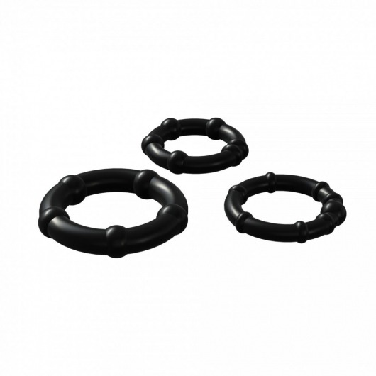 Набор из 3 черных эрекционных колец Babooom Ring Set - Adrien Lastic - в Сургуте купить с доставкой