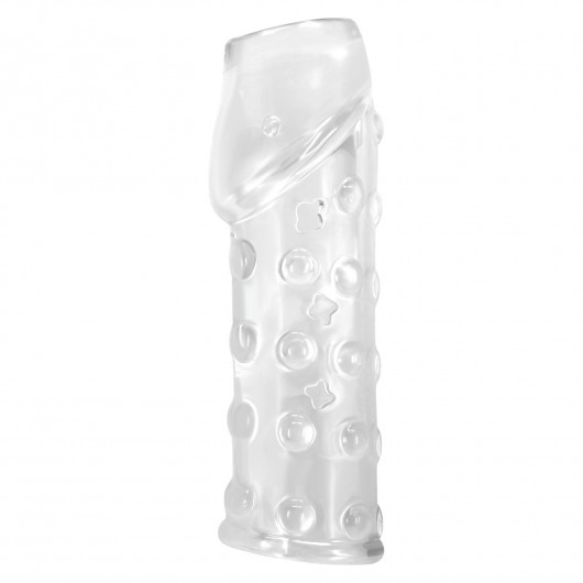 Прозрачная открытая насадка на пенис с бугорками - 19,8 см. - Baile - в Сургуте купить с доставкой