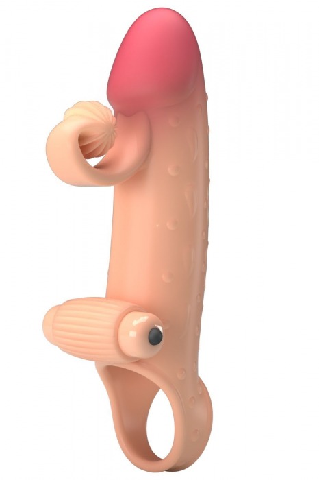 Телесная вибронасадка на пенис с подхватом мошонки - 20 см. - Baile - в Сургуте купить с доставкой