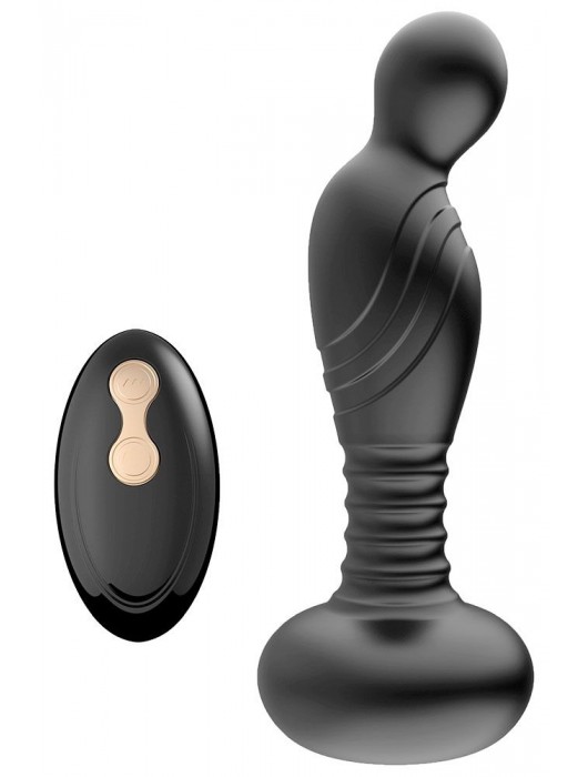 Черный массажер простаты с вибрацей и возвратно-поступательными движениями - Boys of Toys - в Сургуте купить с доставкой