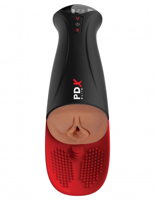 Мастурбатор-вагина в колбе с вибрацией Fuck-O-Matic Pro XL - Pipedream - в Сургуте купить с доставкой