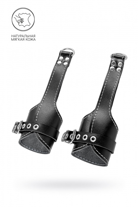 Черные подвесы с белой строчкой - Pecado - купить с доставкой в Сургуте