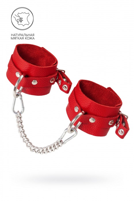 Красные мягкие кожаные оковы с люверсами - Pecado - купить с доставкой в Сургуте
