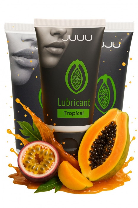 Набор из 3 съедобных лубрикантов JUJU со вкусом тропических фруктов - JuJu - купить с доставкой в Сургуте