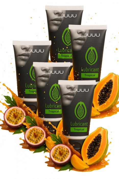 Набор из 5 съедобных лубрикантов JUJU со вкусом тропических фруктов - JuJu - купить с доставкой в Сургуте