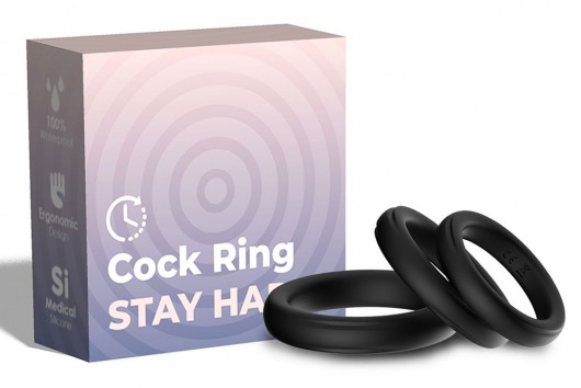 Набор из 3 черных эрекционных колец Stay Hard - Boys of Toys - в Сургуте купить с доставкой