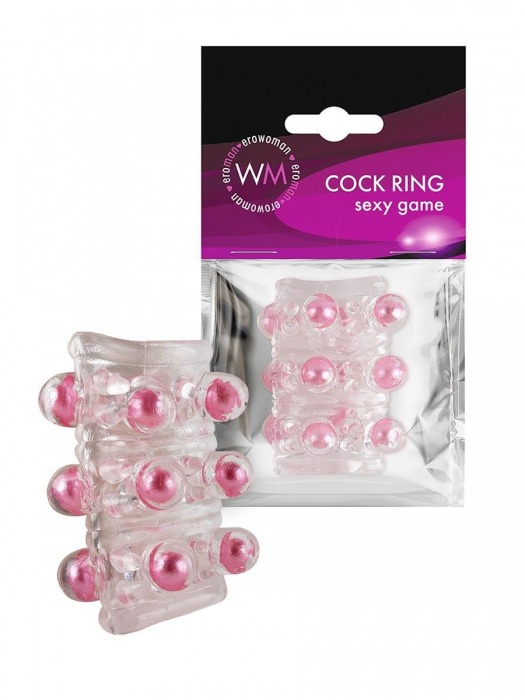 Прозрачная сквозная насадка на пенис с цветными шариками - Erowoman-Eroman - в Сургуте купить с доставкой