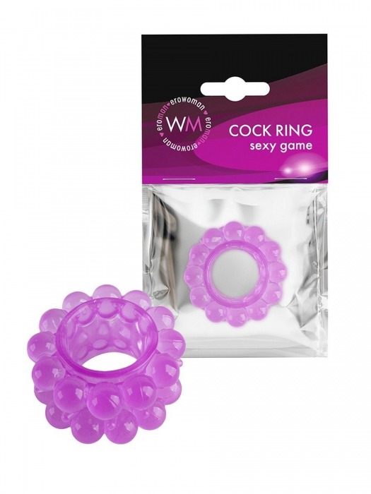 Лиловое эрекционное кольцо с 2 рядами стимулирующих шариков - Erowoman-Eroman - в Сургуте купить с доставкой