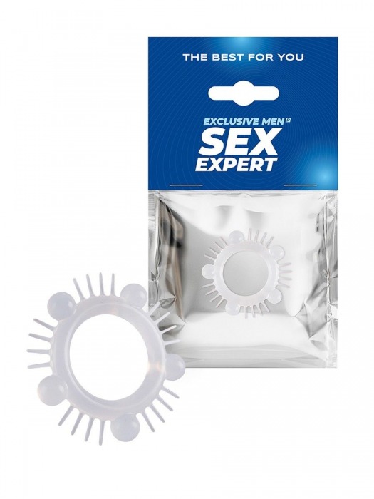 Эластичное эрекционное кольцо с шишечками и шипами - Sex Expert - в Сургуте купить с доставкой