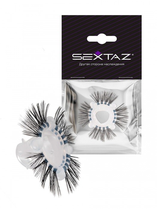 Эластичное эрекционное кольцо с черными «ресничками» - Sextaz - в Сургуте купить с доставкой