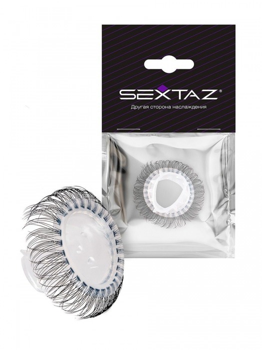 Эластичное эрекционное кольцо с длинными черными «ресничками» - Sextaz - в Сургуте купить с доставкой