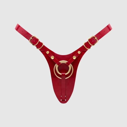 Красный пояс для фиксации насадок Strap-On-Me Leatherette Harness Fabulous - Strap-on-me - купить с доставкой в Сургуте
