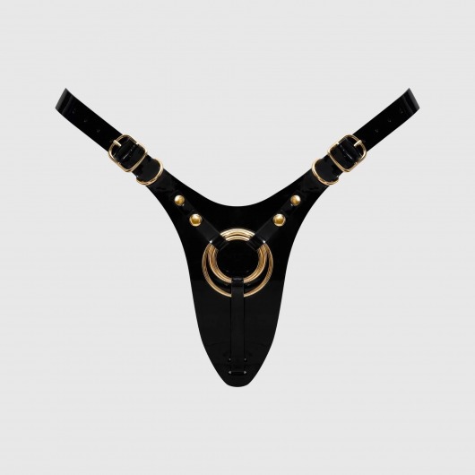 Черный пояс для фиксации насадок Strap-On-Me Leatherette Harness Fabulous - Strap-on-me - купить с доставкой в Сургуте