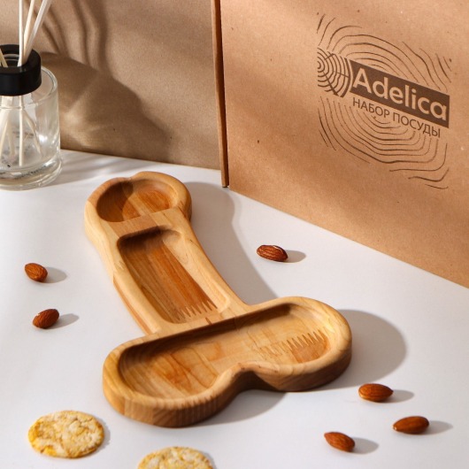 Деревянное блюдо для подачи в форме члена (25 х 16,5 х 1,7 см) - Сима-Ленд - купить с доставкой в Сургуте