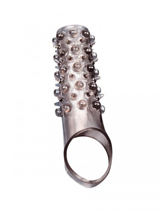 Дымчатая насадка на пенис с шипами и выпуклостями - 12 см. - Sex Expert - в Сургуте купить с доставкой